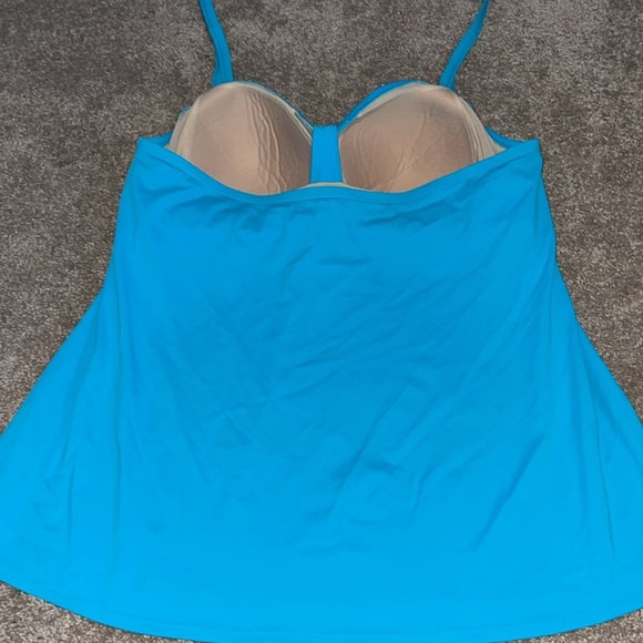 Cacique swim plus Halter Tankini Top Turquoise size 22. MM - Picture 3 of 5